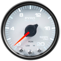Autometer Spek-Pro Gauge Pyro. (Egt) 2 1/16in 2000f Stepper Motor W/Peak & Warn Wht/Blk - Burkken Auto Parts