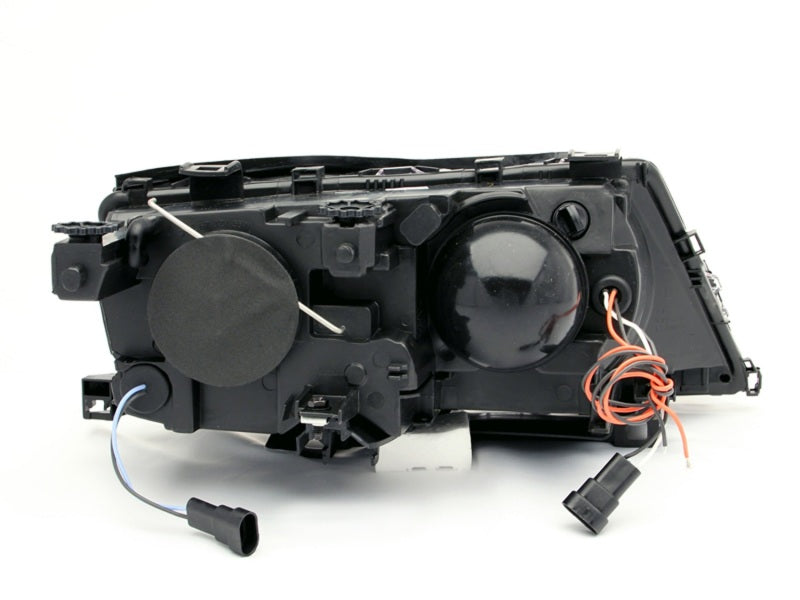 ANZO 2002-2005 BMW 3 Series E46 Projector Headlights w/ Halo Black - Burkken Auto Parts