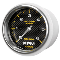 Autometer Marine Carbon Fiber Ultra-Lite Gauge 3-3/8in Tachometer 6K RPM - Burkken Auto Parts