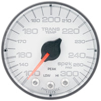 Autometer Spek-Pro 2 1/16in 300 Degree F Stepper Motor W/Peak & Warn White/Black Trans Temp Gauge - Burkken Auto Parts