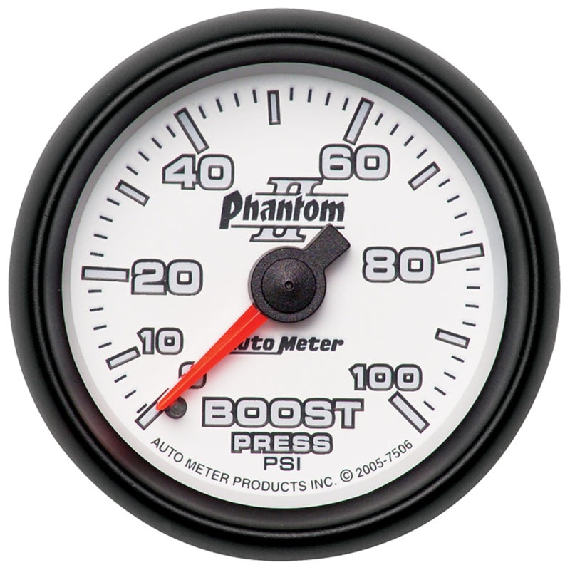 Autometer Phantom II 52.4mm Mechanical 0-100psi Boost Gauge - Burkken Auto Parts