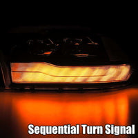 AlphaRex 09-18 Dodge Ram 1500HD PRO-Series Projector Headlights Plank Style Chrome w/Seq Signal/DRL - Burkken Auto Parts