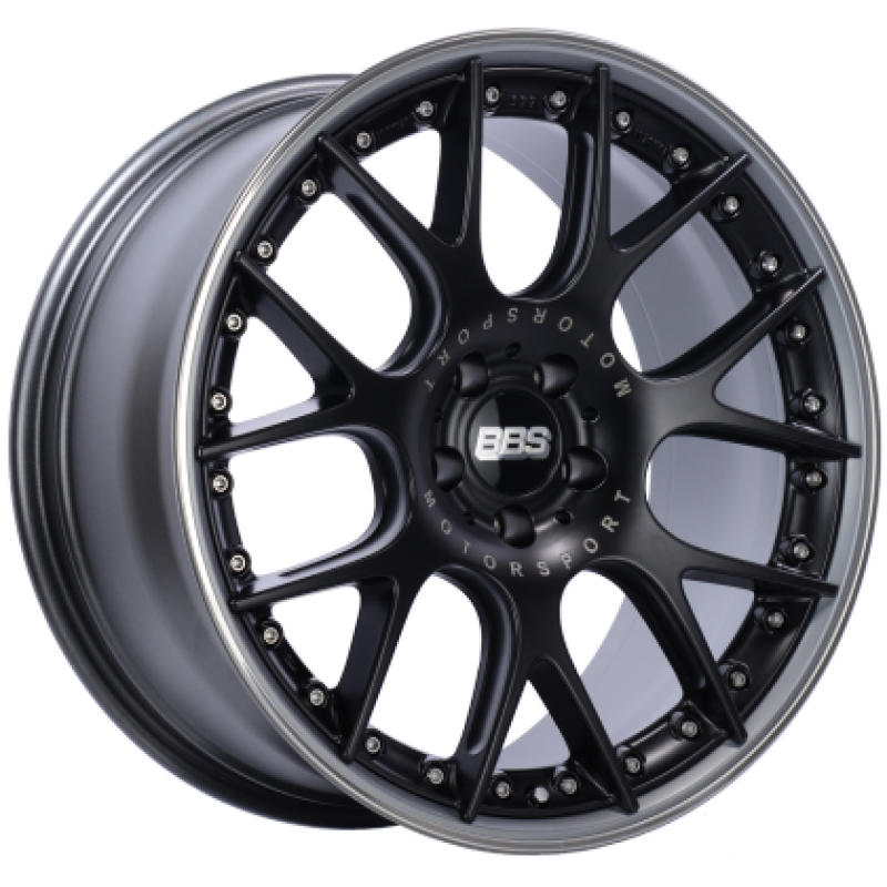 BBS CH-RII 20x8.5 5x120 ET32 Satin Black Center Platinum Lip SS Rim Prot Wheel -82mm PFS/Clip Req - Burkken Auto Parts