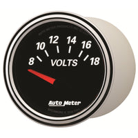 Autometer Designer Black II 52mm 18V Voltmeter Gauge - Burkken Auto Parts
