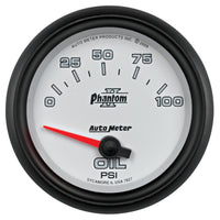 Autometer Phantom II 2 5/8in 0-100 PSI Short Sweep Electronic Oil Pressure Gauge - Burkken Auto Parts
