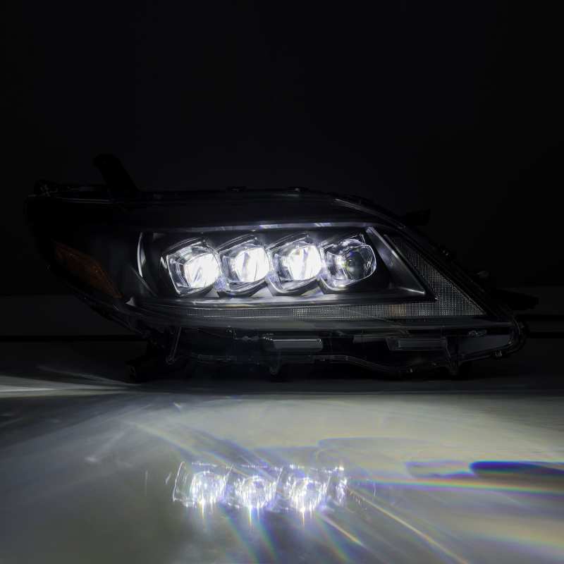 AlphaRex 2011+ Toyota Sienna NOVA LED Proj Headlights Plank Style Black w/Activ Light/Seq Signal/DRL - Burkken Auto Parts