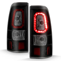 ANZO 2003-2006 Chevy Silverado 1500 LED Taillights Plank Style Black w/Smoke Lens - Burkken Auto Parts