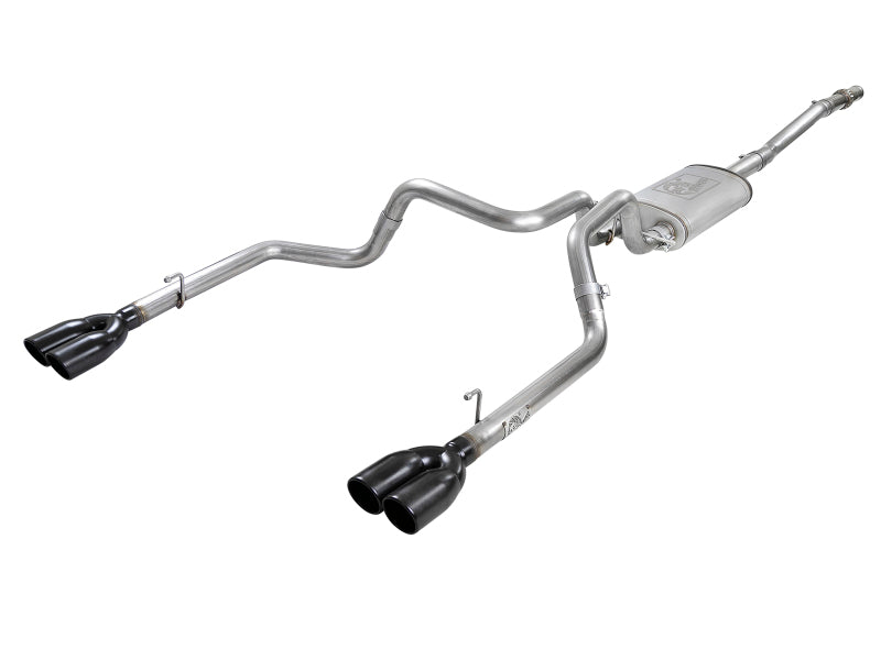 aFe Vulcan Series 3in-2-1/2in 304 SS Cat-Back 2019 GM Silverado / Sierra 1500 V8-5.3L w/ Black Tips - Burkken Auto Parts