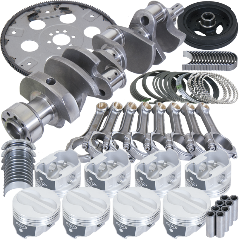 Eagle Chevy 350 1Pc 3.750in Crank 5.700in I-Beam Rod 4.000in Pistons 168 Tooth FP Balanced Assembly - Burkken Auto Parts