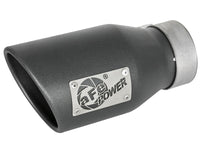 aFe MACH Force-Xp 3in 304 SS Metallic Black Exhaust Tip 3in In x 4-1/2in Out x 9in L Bolt-On Left - Burkken Auto Parts