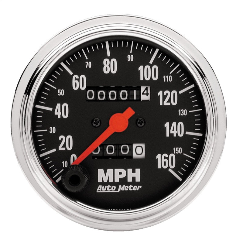 AutoMeter Gauge Speedometer 3-3/8in. 160MPH Mechanical Traditional Chrome - Burkken Auto Parts