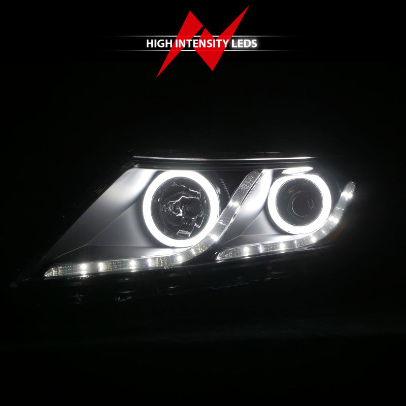 ANZO 2011-2013 Kia Optima Projector Headlights w/ Halo Black (CCFL) - Burkken Auto Parts