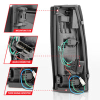 ANZO 1999-2000 Cadillac Escalade LED Taillights Black Housing Clear Lens Pair - Burkken Auto Parts