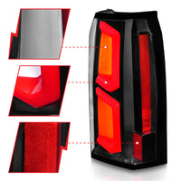 ANZO 2015-2020 Chevrolet Tahoe LED Tail Lights w/ Light Bar Black Housing Clear Lens - Burkken Auto Parts