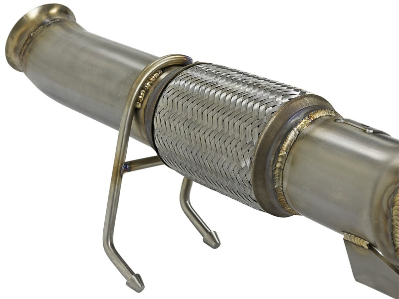 aFe Twisted Steel 3in. 304 SS Catted Series Downpipe 16-18 Ford Focus RS I4-2.3L (t) - Burkken Auto Parts