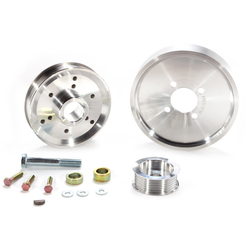 BBK 02-04 Mustang 4.6 GT Underdrive Pulley Kit - Lightweight CNC Billet Aluminum (3pc) - Burkken Auto Parts