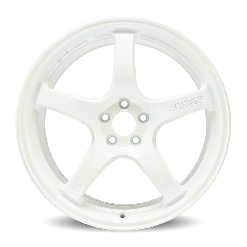Gram Lights 57CR 19x9.5 +25 5x114.3 Ceramic White Wheel - Burkken Auto Parts