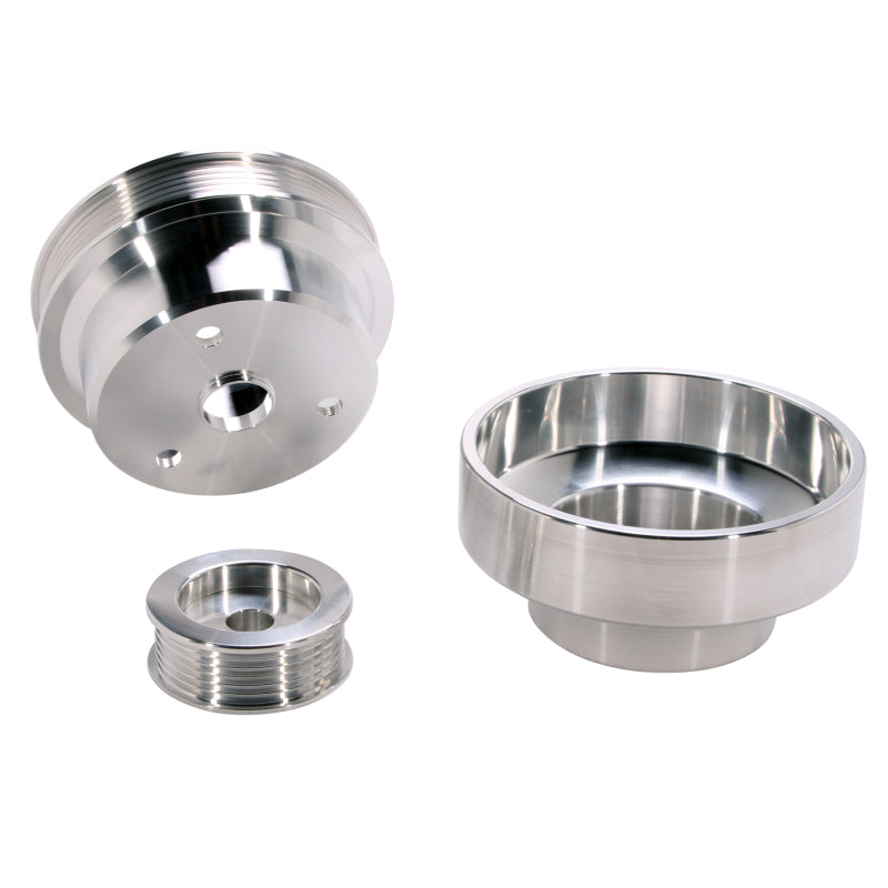 BBK 88-95 GM Truck 4.3 5.0 5.7 Underdrive Pulley Kit - Lightweight CNC Billet Aluminum (3pc) - Burkken Auto Parts