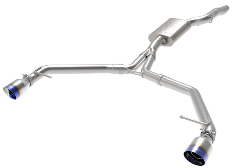 afe MACH Force-Xp 13-16 Audi Allroad L4 SS Axle-Back Exhaust w/ Blue Flame Tips - Burkken Auto Parts