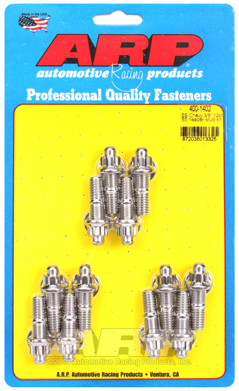 ARP SB Chevy 3/8 12pt SS Header Stud Kit - Burkken Auto Parts