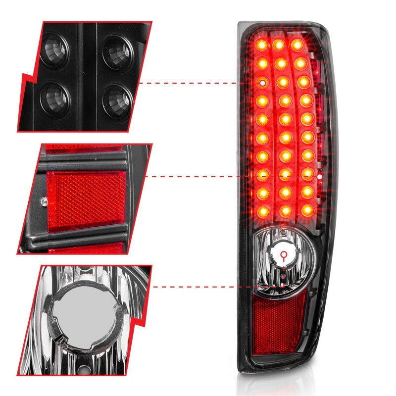 ANZO 04-10 Chevy Colorado LED Taillights G2 - Black - Burkken Auto Parts