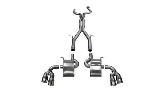 Corsa 2016-2024 Chevy Camaro SS 6.2L Xtreme+ 2.75in Cat-Back Dual Rear Exit w/ Twin 4in PolishedTips - Burkken Auto Parts