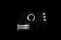 ANZO 1992-1996 Ford F-150 Projector Headlights w/ Halo Chrome w/ Side Markers and Parking Lights - Burkken Auto Parts