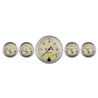 AutoMeter Gauge Kit 5 Pc. 3-1/8in. & 2-1/16in. Elec. Speedometer Antique Beige - Burkken Auto Parts