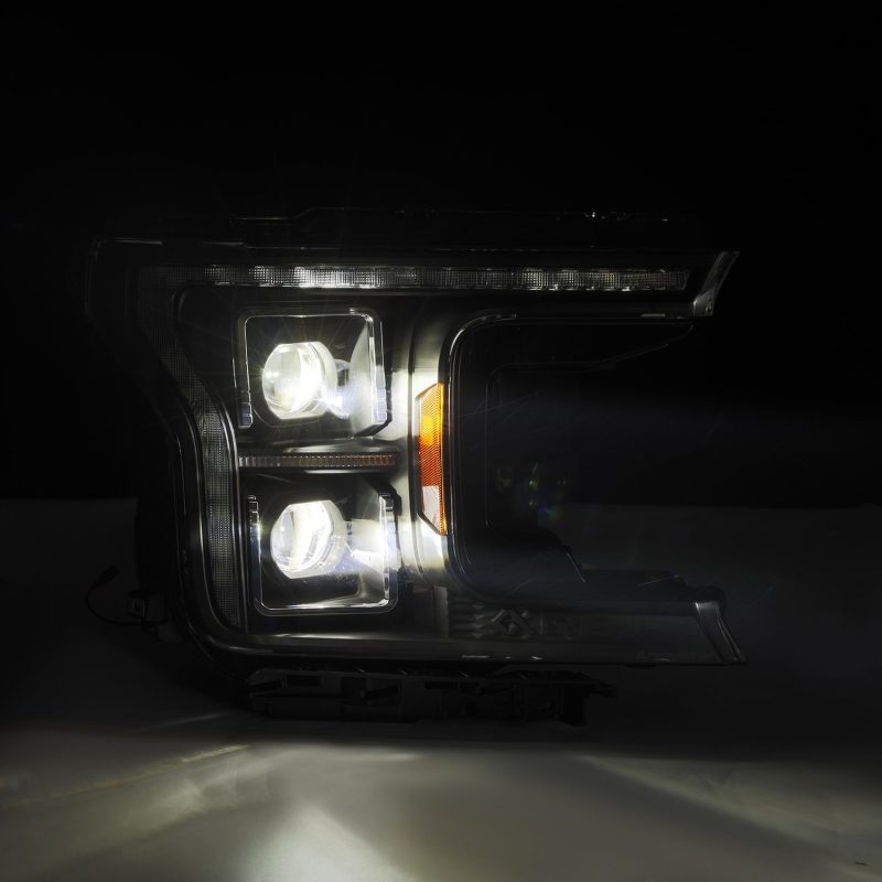 AlphaRex 18-20 Ford F-150 (Req. Conv F150 w/LED) LUXX LED Proj HL Alpha-Blk w/Actv Lt Seq Sig SB DRL - Burkken Auto Parts