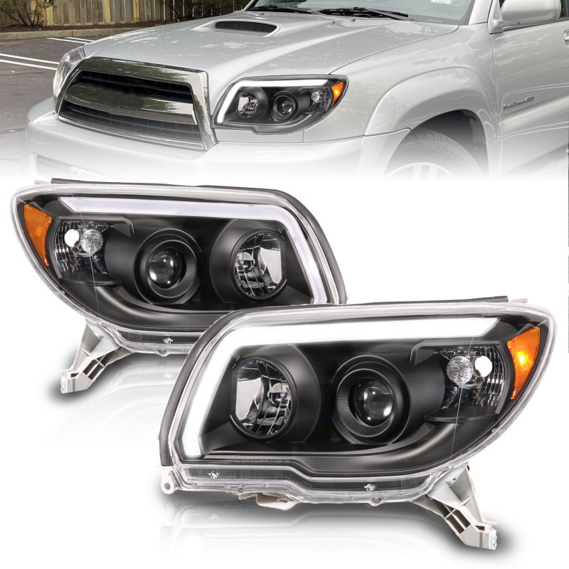 ANZO 06-09 Toyota 4 Runner Projector Headlights Plank Style - Black - Burkken Auto Parts