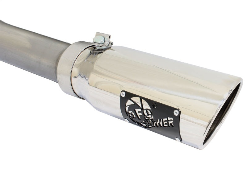 aFe MACHForce XP Exhaust 3in SS Dual Side Ext CB w/ Polished Tips 2015 Ford F150 5.0L V8 CC/SB EC/LB - Burkken Auto Parts
