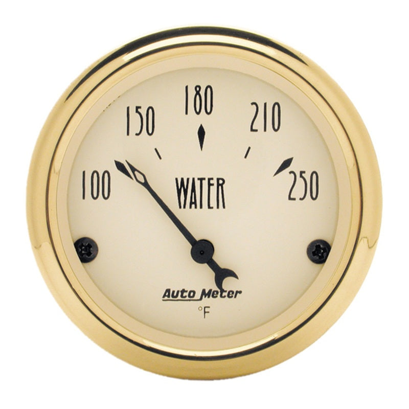AutoMeter Gauge Water Temp 2-1/16in. 250 Deg. F Elec Golden Oldies - Burkken Auto Parts