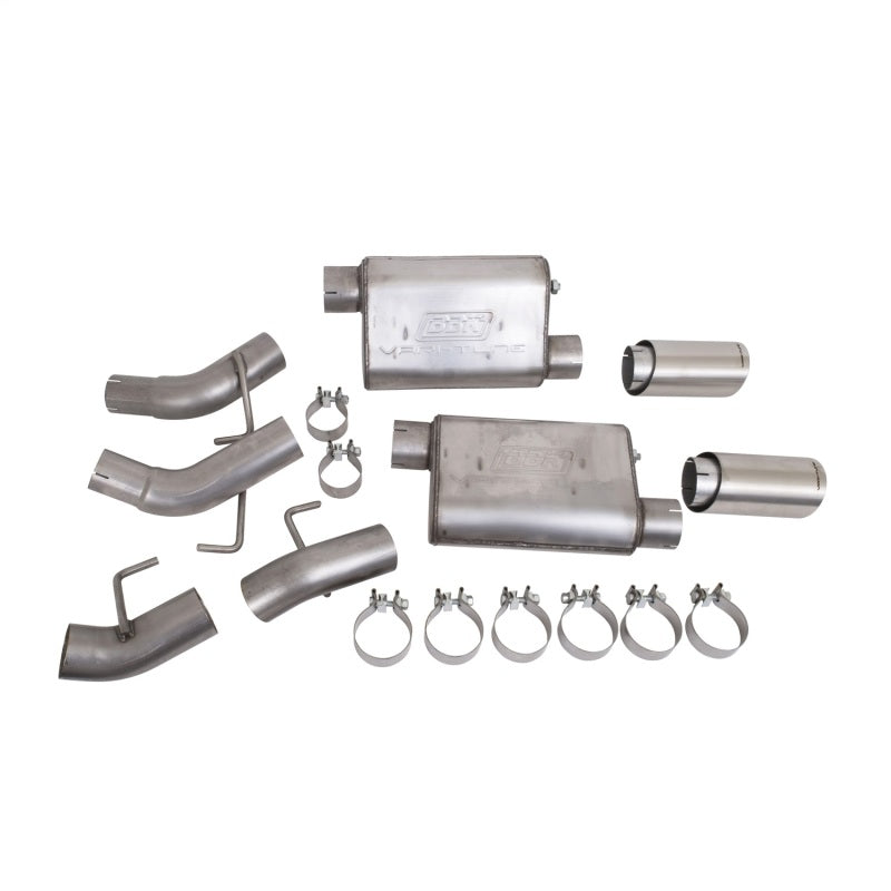 BBK Vari-Tune Axle Back Exhaust Kit 2 Adjustable Performance Mufflers 2-3/4 Pipe 4 in. Tips - Burkken Auto Parts