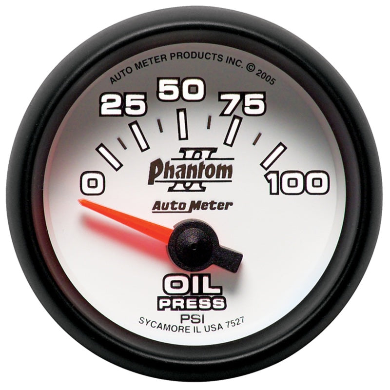 Autometer Phantom II 52mm Short Sweep Electronic 0-100psi Oil Pressure Gauge - Burkken Auto Parts