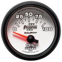 Autometer Phantom II 52mm Short Sweep Electronic 0-100psi Oil Pressure Gauge - Burkken Auto Parts