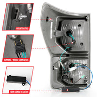 ANZO 2007-2013 Toyota Tundra LED Taillights Plank Style Black w/Clear Lens - Burkken Auto Parts