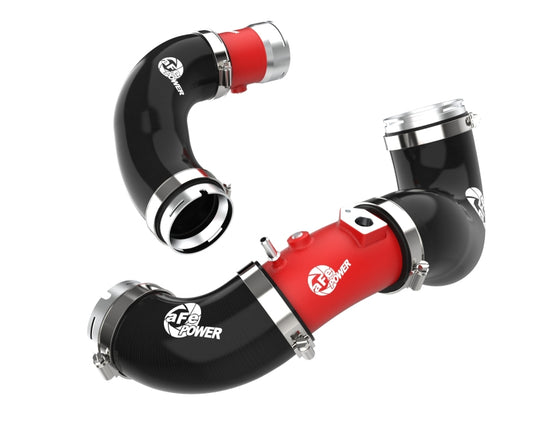 aFe BladeRunner 22-23 Kia Stinger L4-2.5L (t) Aluminum Hot and Cold Charge Pipe Kit - Red - Burkken Auto Parts