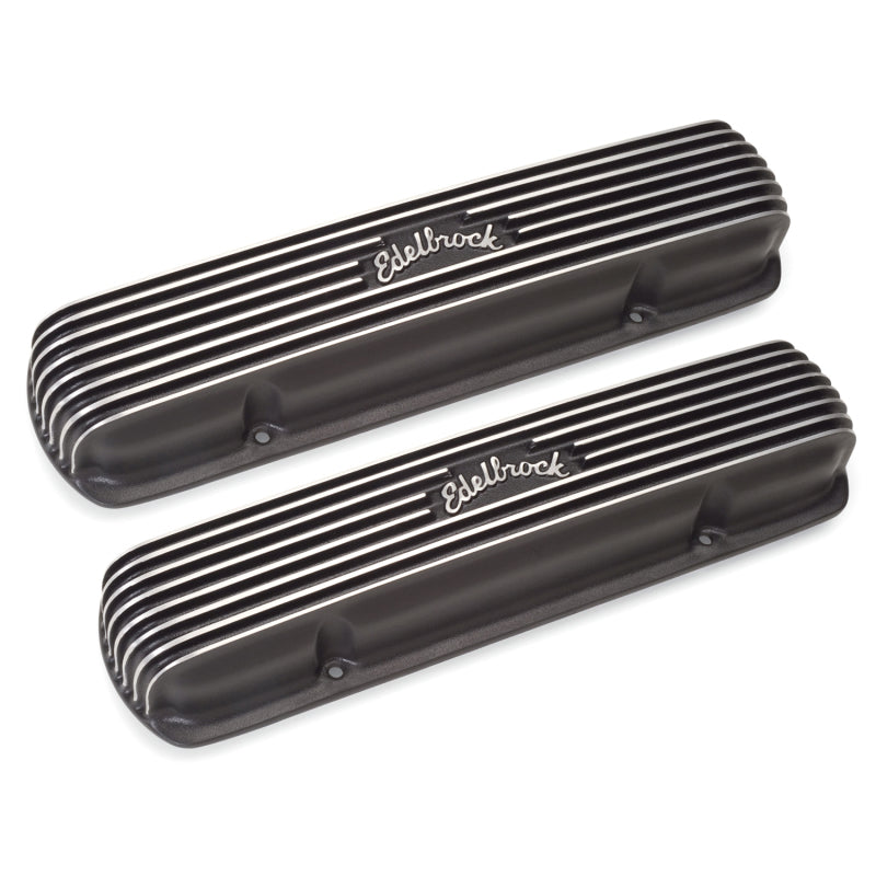 Edelbrock Valve Cover Classic Series Pontiac 1962-1979 301-455 CI V8 Black - Burkken Auto Parts