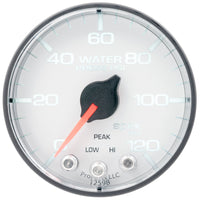 Autometer Spek-Pro 2 1/16in 120PSI Stepper Motor W/Peak & Warn White/Black Water Pressure Gauge - Burkken Auto Parts