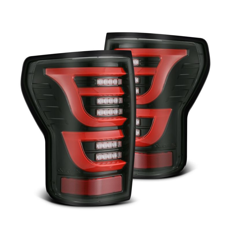 AlphaRex 07-13 Toyota Tundra LUXX-Series LED Tail Lights Black-Red - Burkken Auto Parts