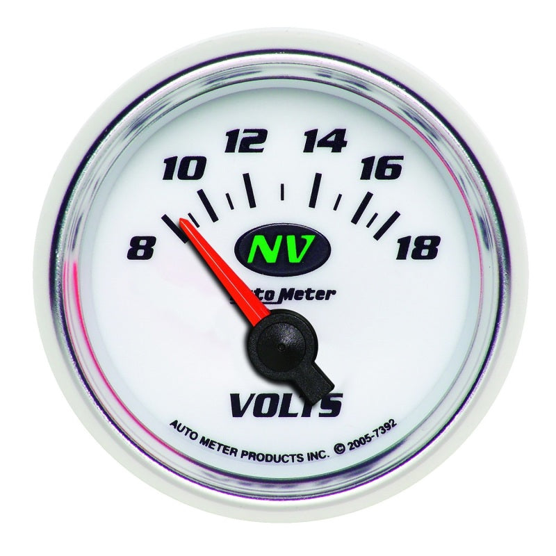 Autometer Voltmeter 52.4mm Short Sweep Electric 8-18 Volts - Burkken Auto Parts