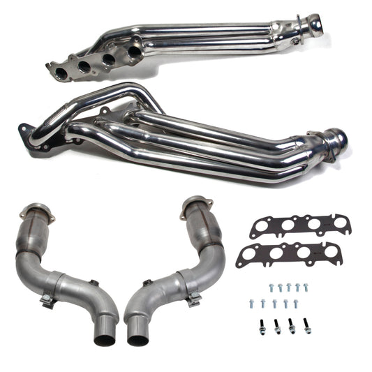 BBK 15-23 Ford Mustang GT 5.0 1-7/8in Headers w/High Flow Catted Mid Pipe (Silver Ceramic) - Burkken Auto Parts