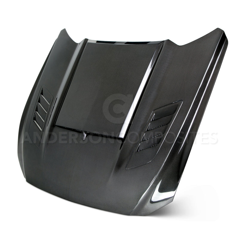 Anderson Composites 15-17 Ford Mustang (Excl. GT350/GT350R) Ram Air Double Sided Hood - Burkken Auto Parts