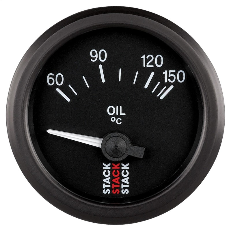 Autometer Stack 52mm 60-150 Deg C M10 Male Electric Oil Temp Gauge - Black - Burkken Auto Parts