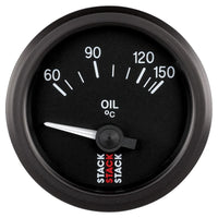 Autometer Stack 52mm 60-150 Deg C M10 Male Electric Oil Temp Gauge - Black - Burkken Auto Parts
