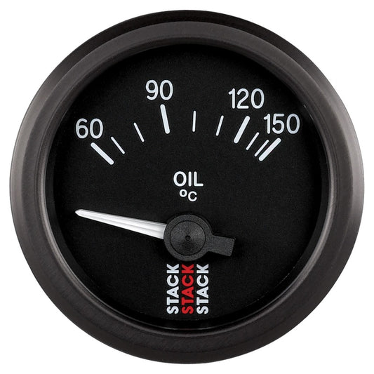 Autometer Stack 52mm 60-150 Deg C M10 Male Electric Oil Temp Gauge - Black - Burkken Auto Parts