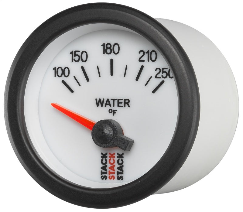 Autometer Stack 52mm 100-250 Deg F 1/8in NPTF Electric Water Temp Gauge - White - Burkken Auto Parts