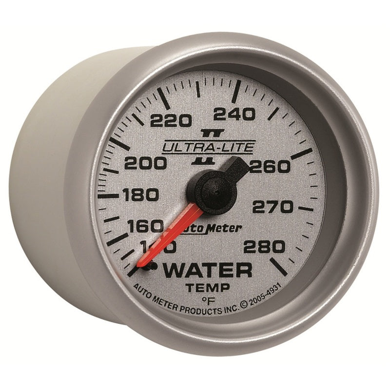 Autometer Ultra-Lite II 52mm 140-280 Deg F Mechanical Water Temp Gauge - Burkken Auto Parts