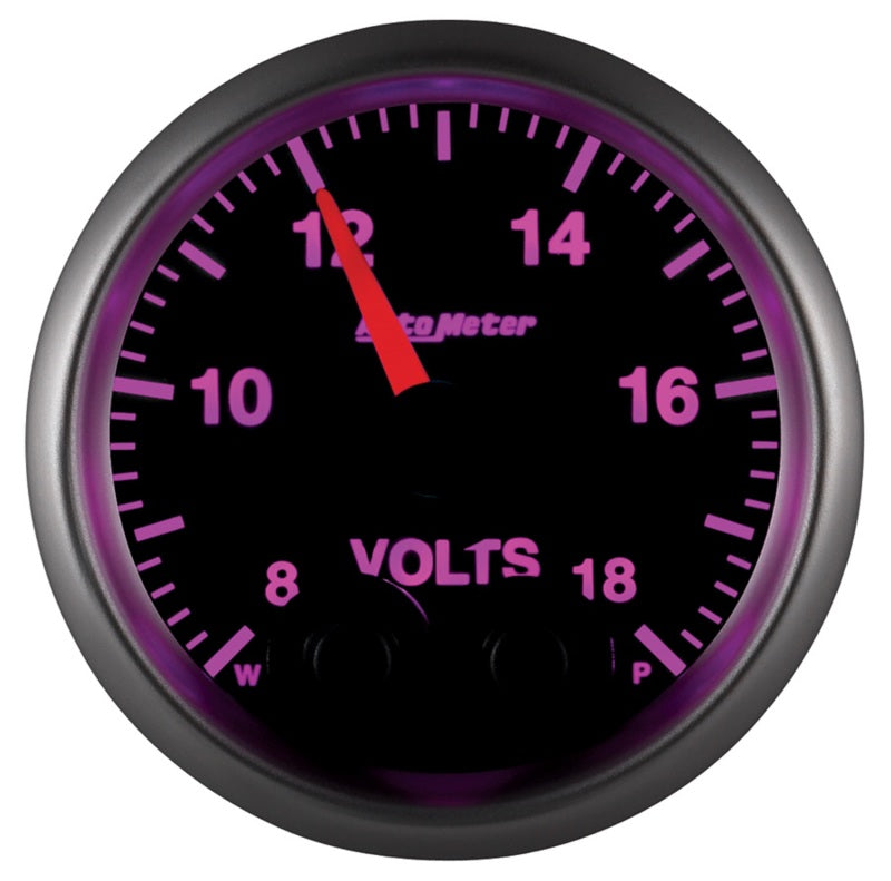 Autometer Elite 52.4mm Peak & Warn w/ Electronic Control 8-18 Volt Voltmeter - Burkken Auto Parts