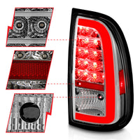 ANZO 00-06 Toyota Tundra LED Taillights w/ Light Bar Chrome Housing Clear Lens - Burkken Auto Parts